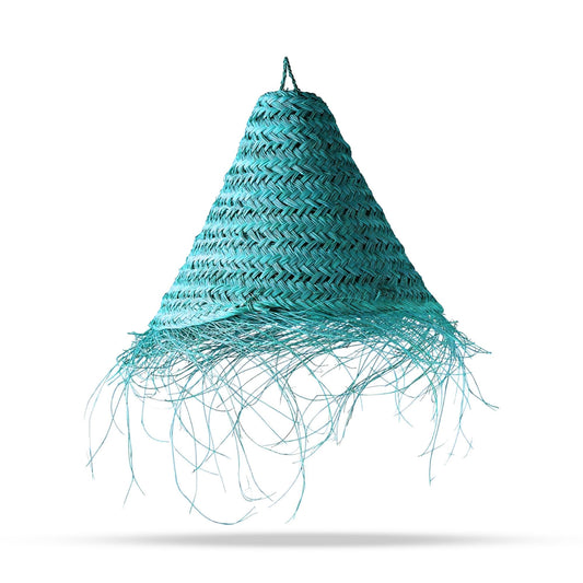 Teal Braided in Doum Suspension Lamp Shade - 20x15cm