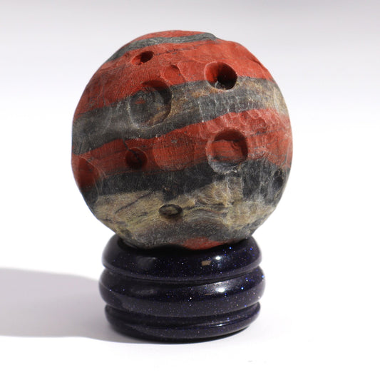 Red Jasper Planet on a Sola Goldstone Stand - 40mm (30x15mm stand)
