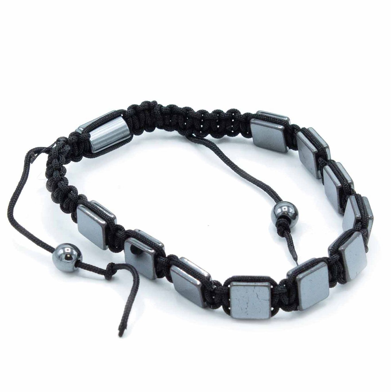 Magnetic Hematite Shamballa Bracelet - Flat Cubes