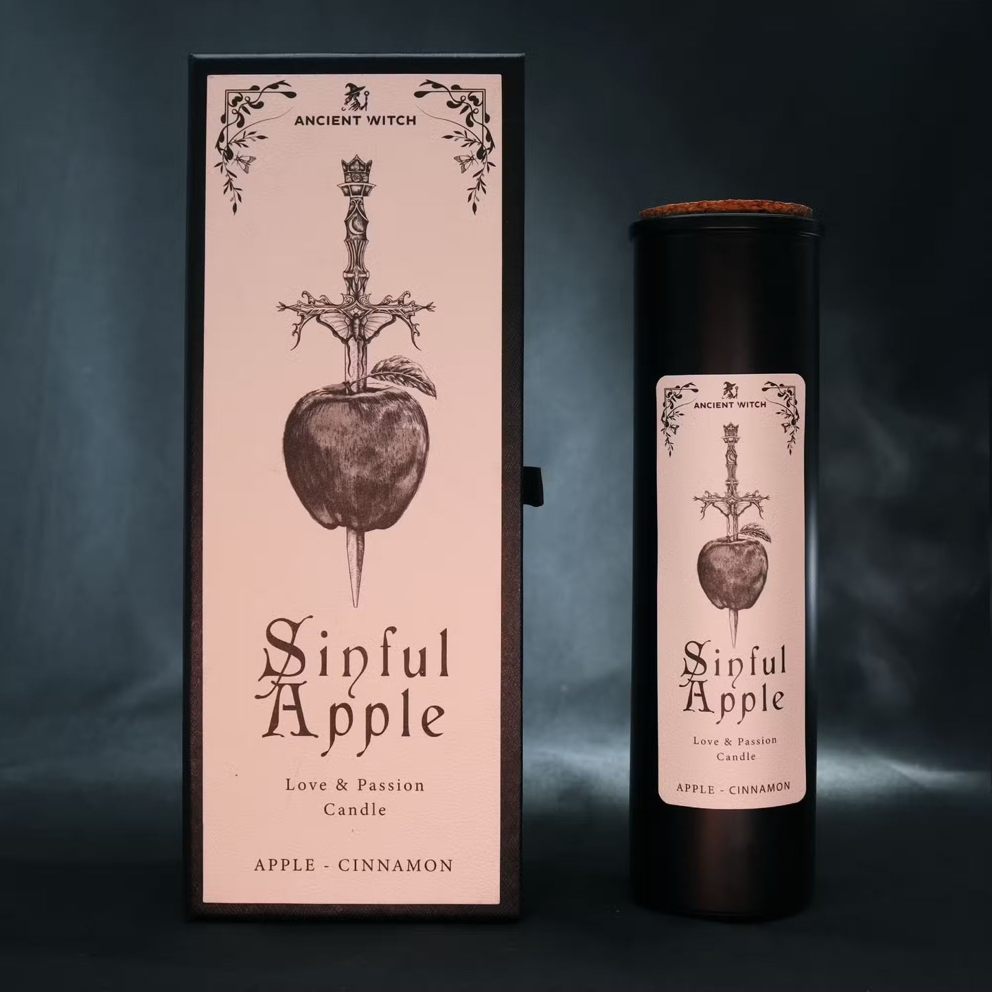 Bougie de purification de sorcières anciennes « Sinful Apple » – Pomme Pécheresse – Amour & Passion