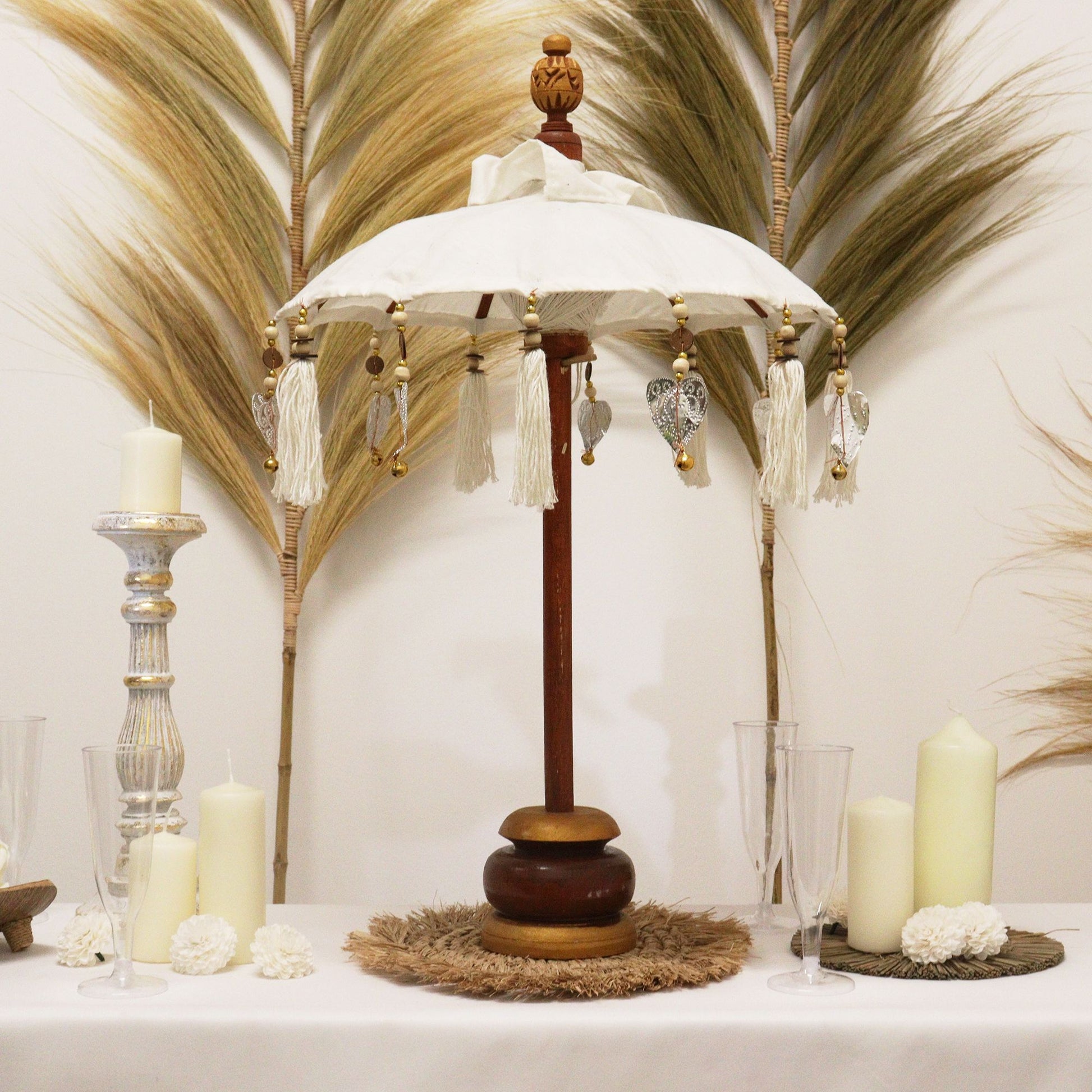 Bali Home Decor Parasol - Canvas - Natural- 40cm