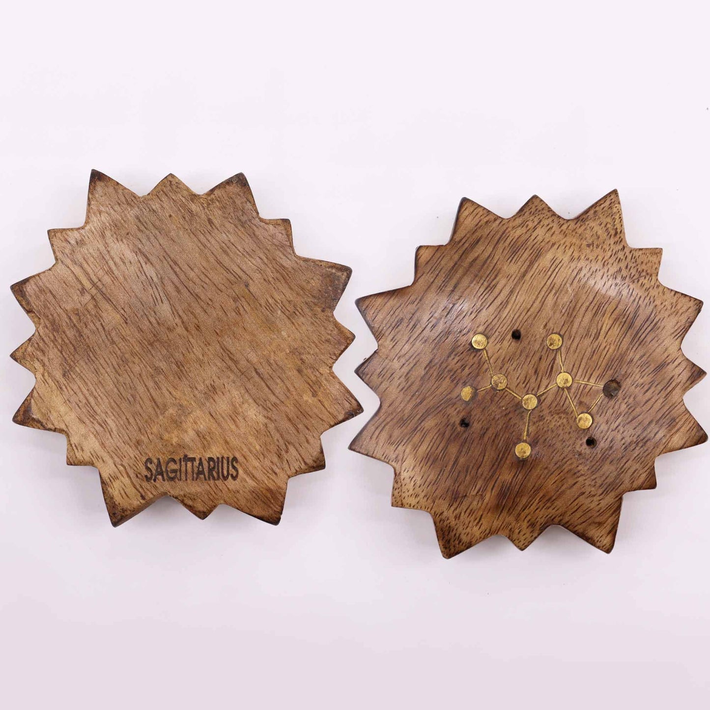 Engraved and Brass Zodiac Sign Incense Burners - Sun