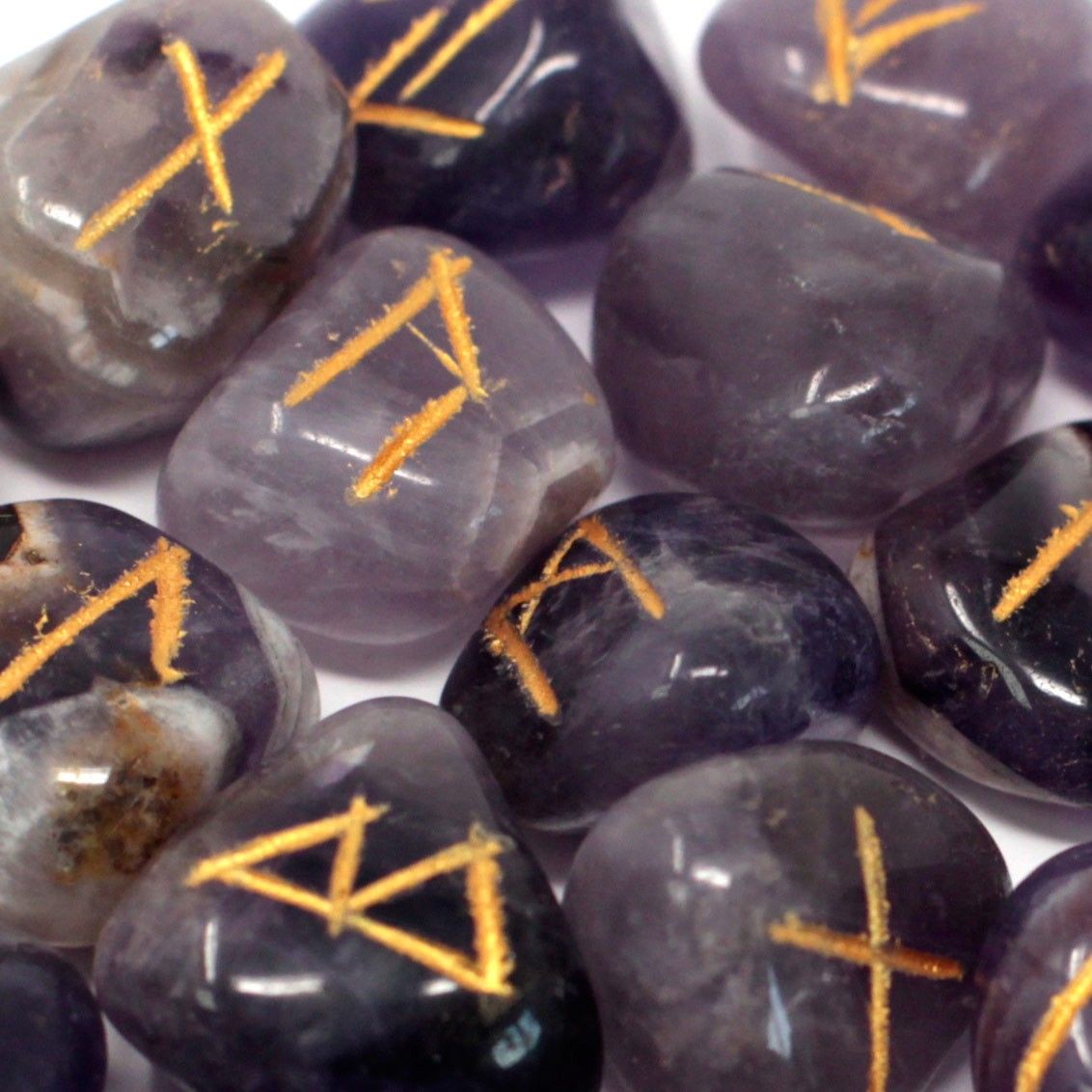 Indian Runes in Pouch - Amethyst