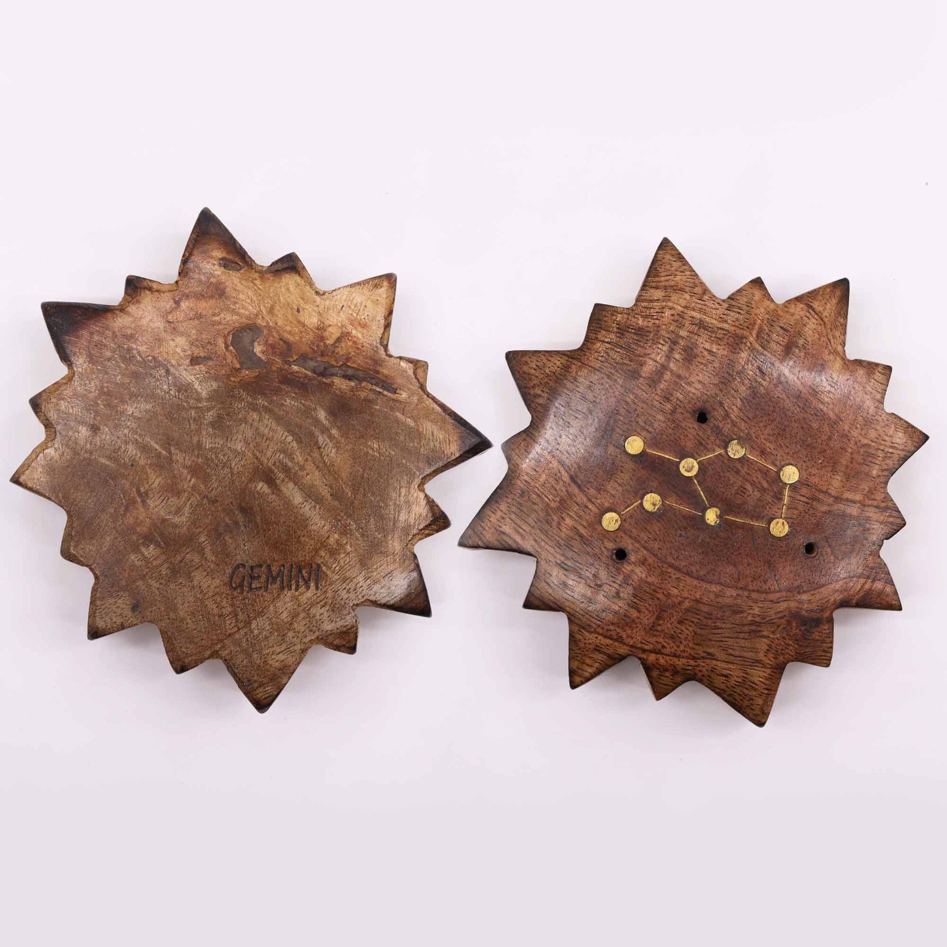 Engraved and Brass Zodiac Sign Incense Burners - Sun