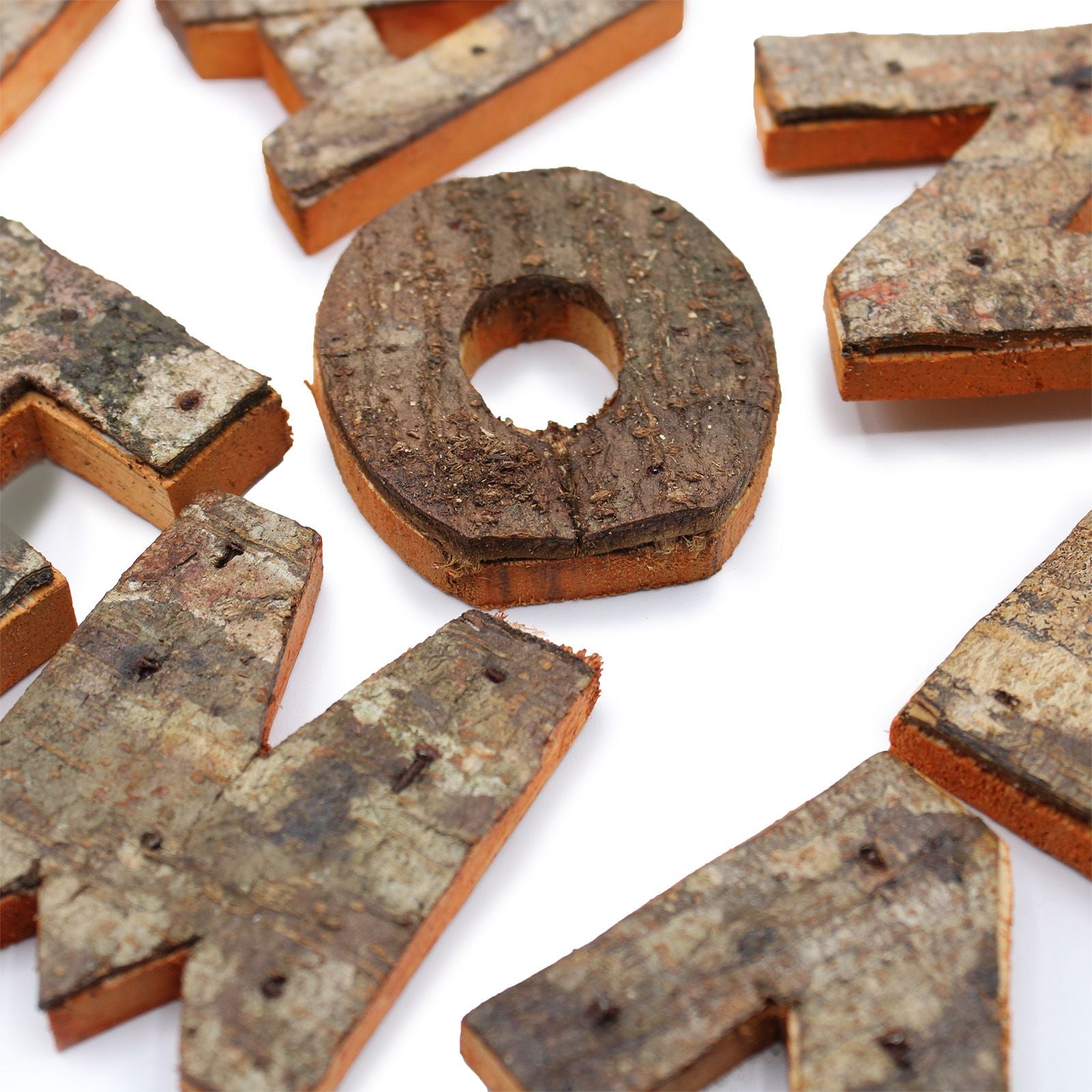 Rustic Bark Letter Set - HOME (4) - 7cm