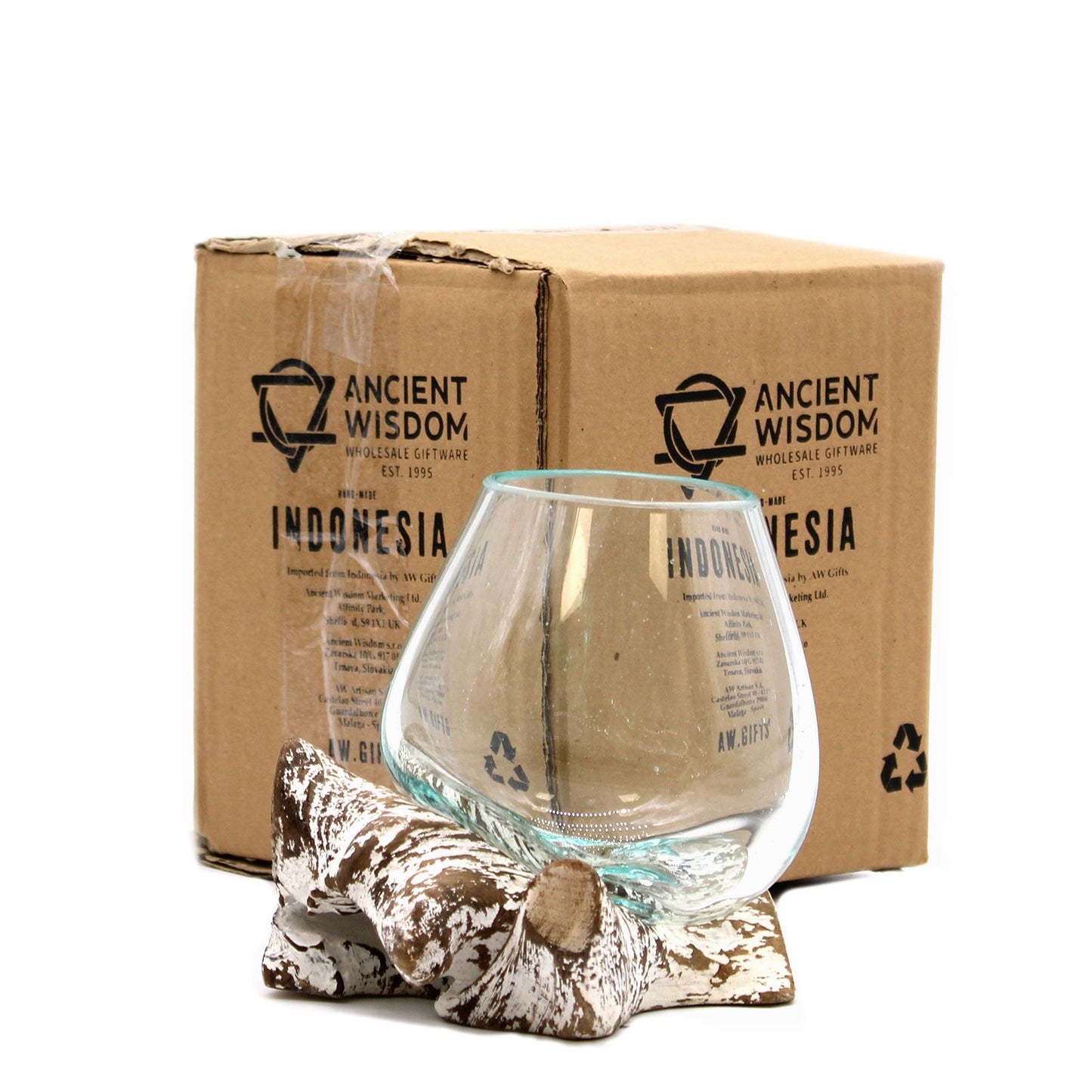 Molten Glass on Whitewash Wood - Medium Bowl