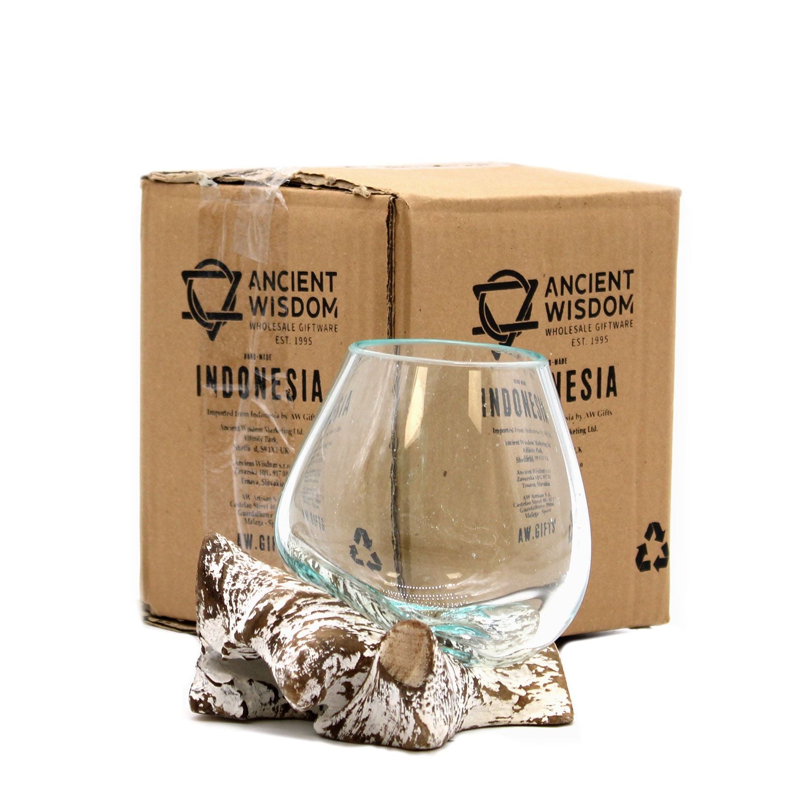 Molten Glass on Whitewash Wood - Medium Bowl