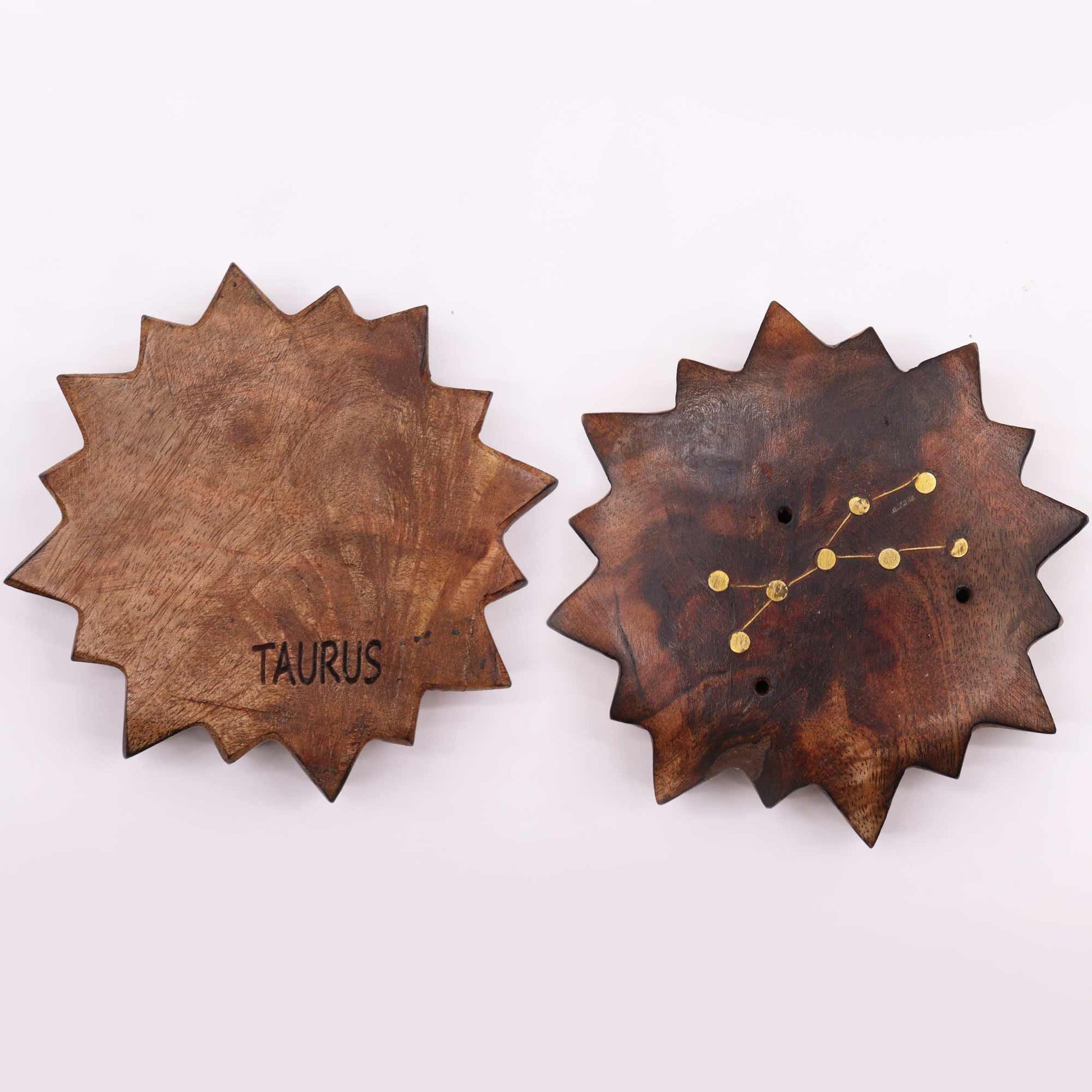 Engraved and Brass Zodiac Sign Incense Burners - Sun