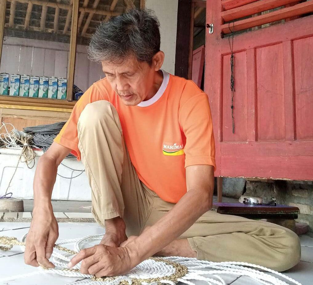 Round Seagrass White & Tan - Inner Sun - 1m