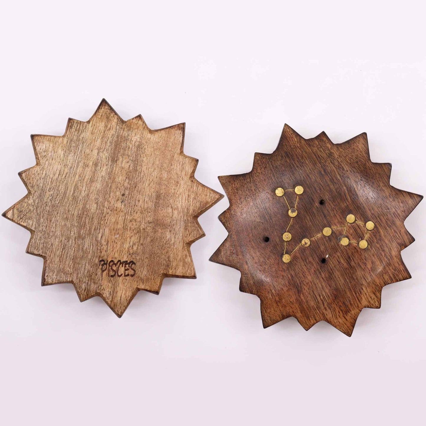 Engraved and Brass Zodiac Sign Incense Burners - Sun