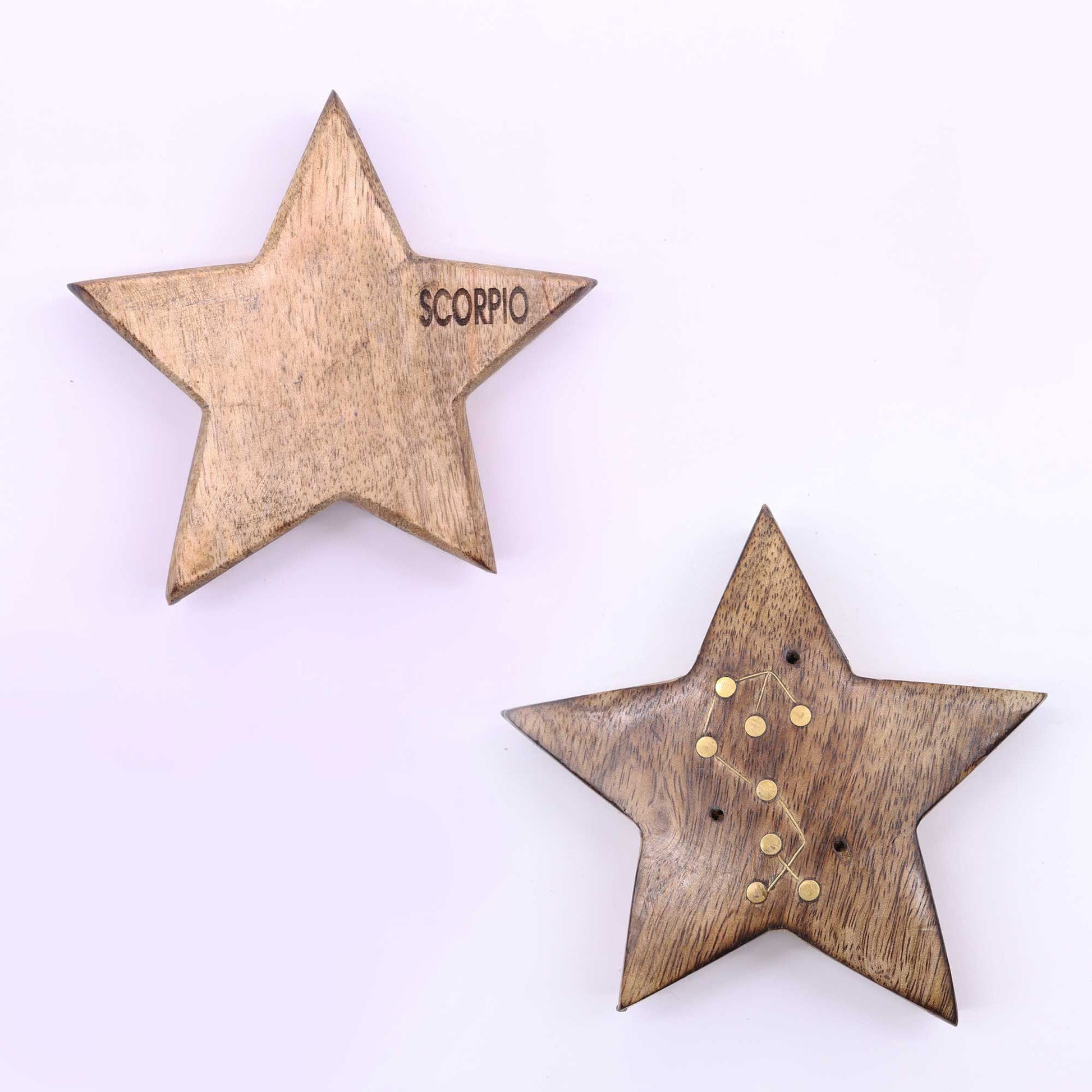 Engraved and Brass Zodiac Sign Incense Burners - Star