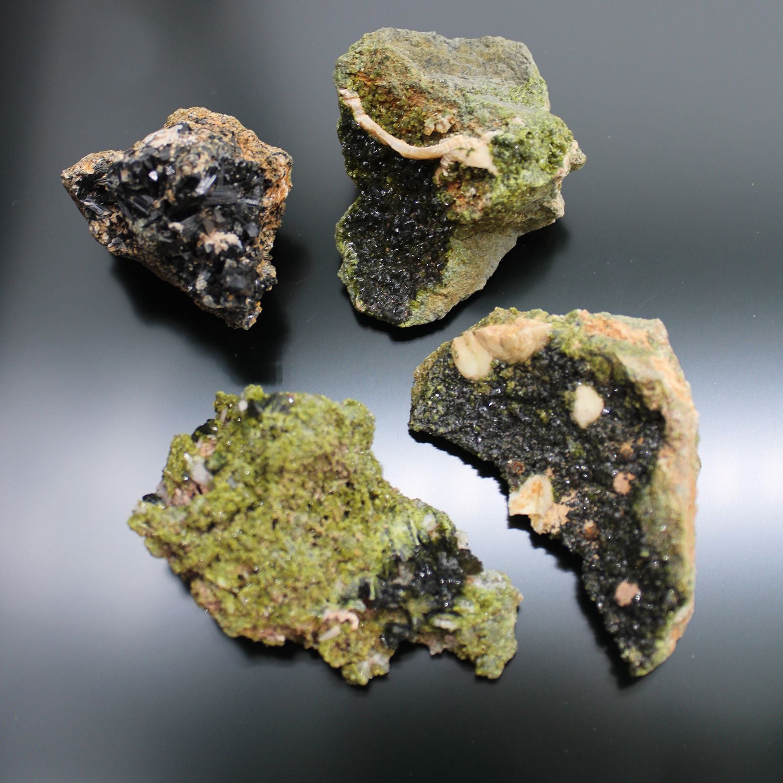 Mineral Specimens - Epidote (approx 10 pieces)