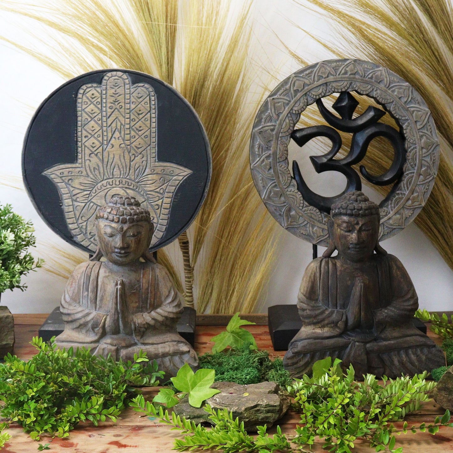 Buddha Feng Shui Set - Hamsa - Grey (2 Designs)