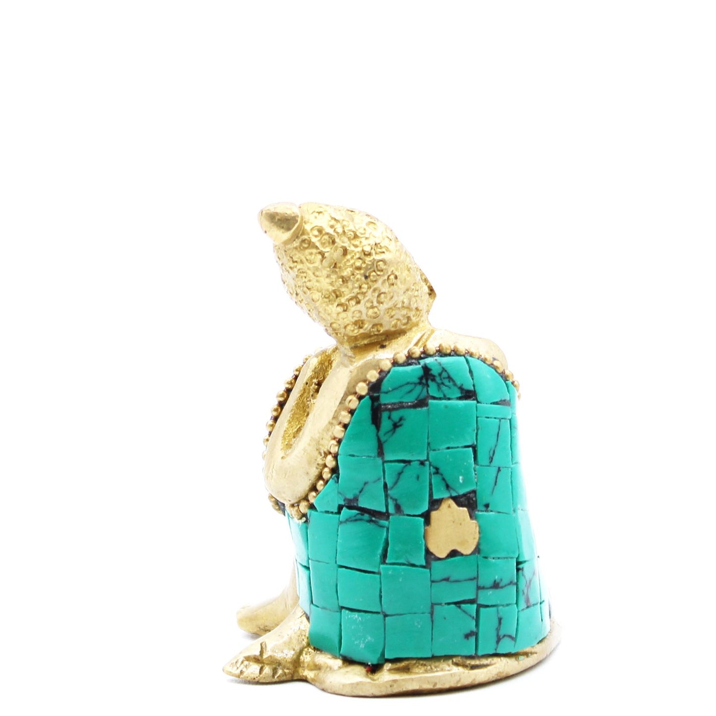 Brass Buddha Figure - Lrg Head - 11.5 cm