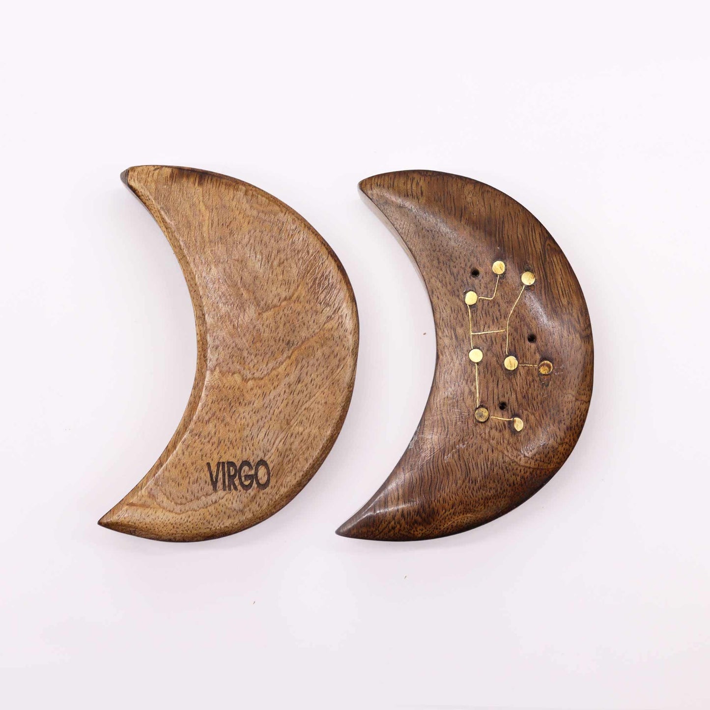 Engraved and Brass Zodiac Sign Incense Burners - Moon