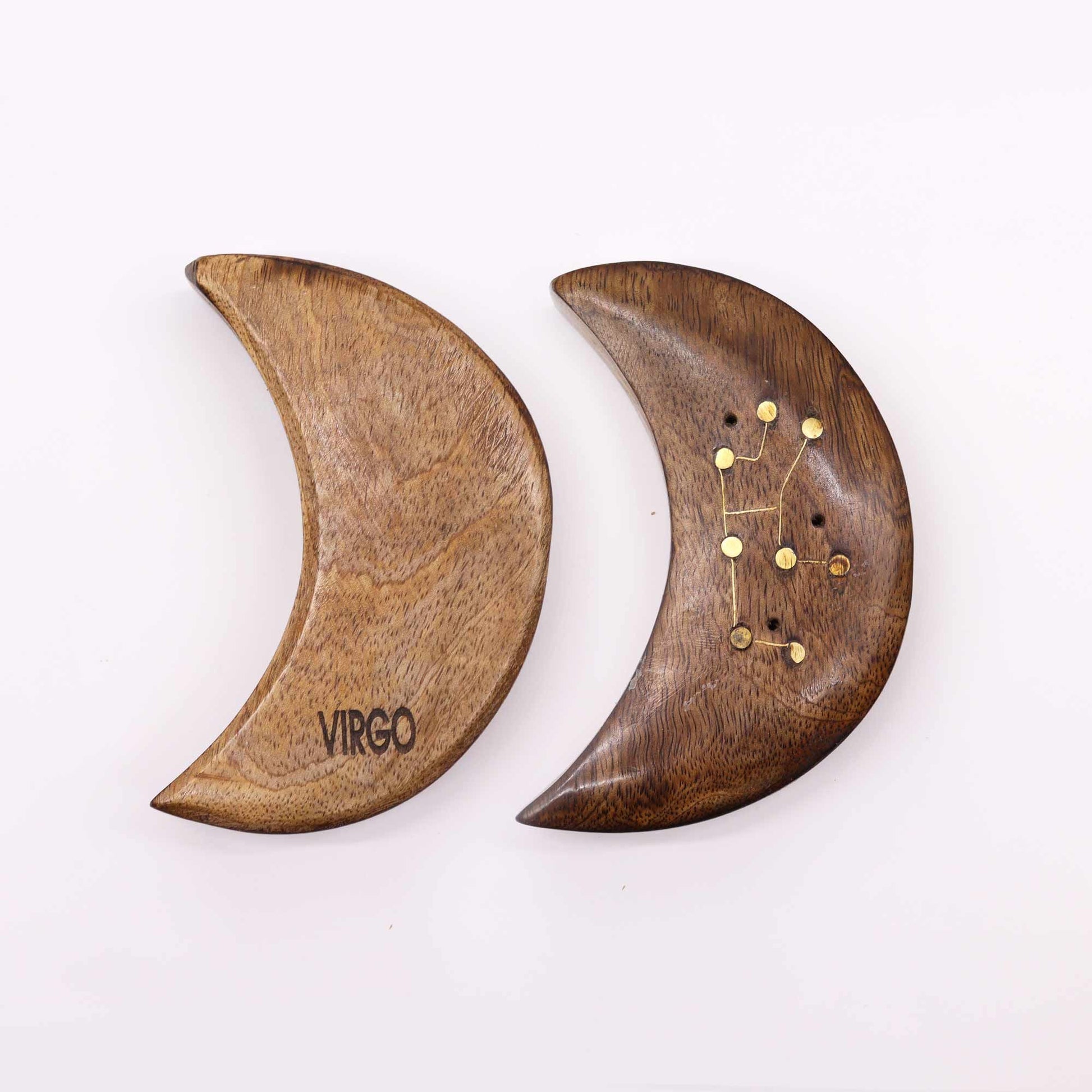 Engraved and Brass Zodiac Sign Incense Burners - Moon