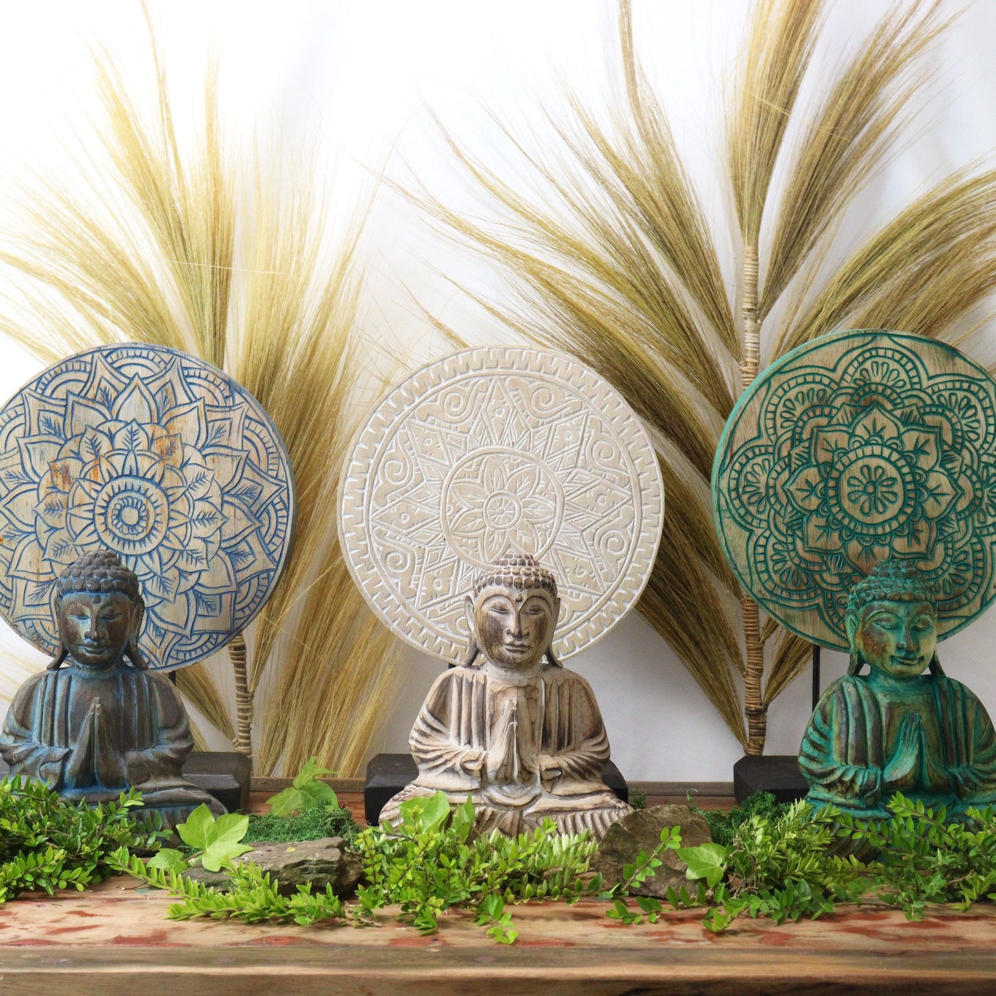 Buddha Feng Shui Set - Flower Mandala - Blue (2 Designs)