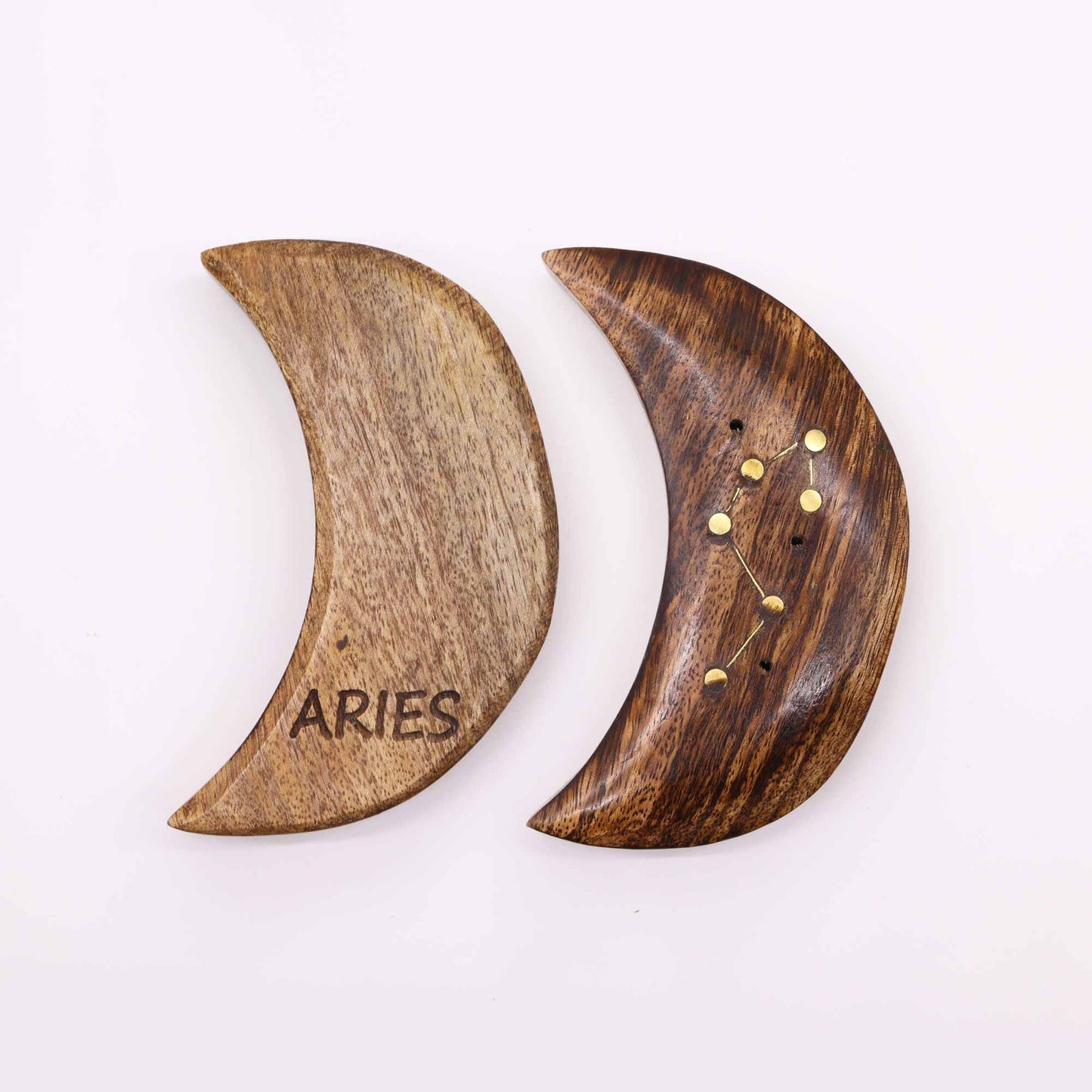 Engraved and Brass Zodiac Sign Incense Burners - Moon