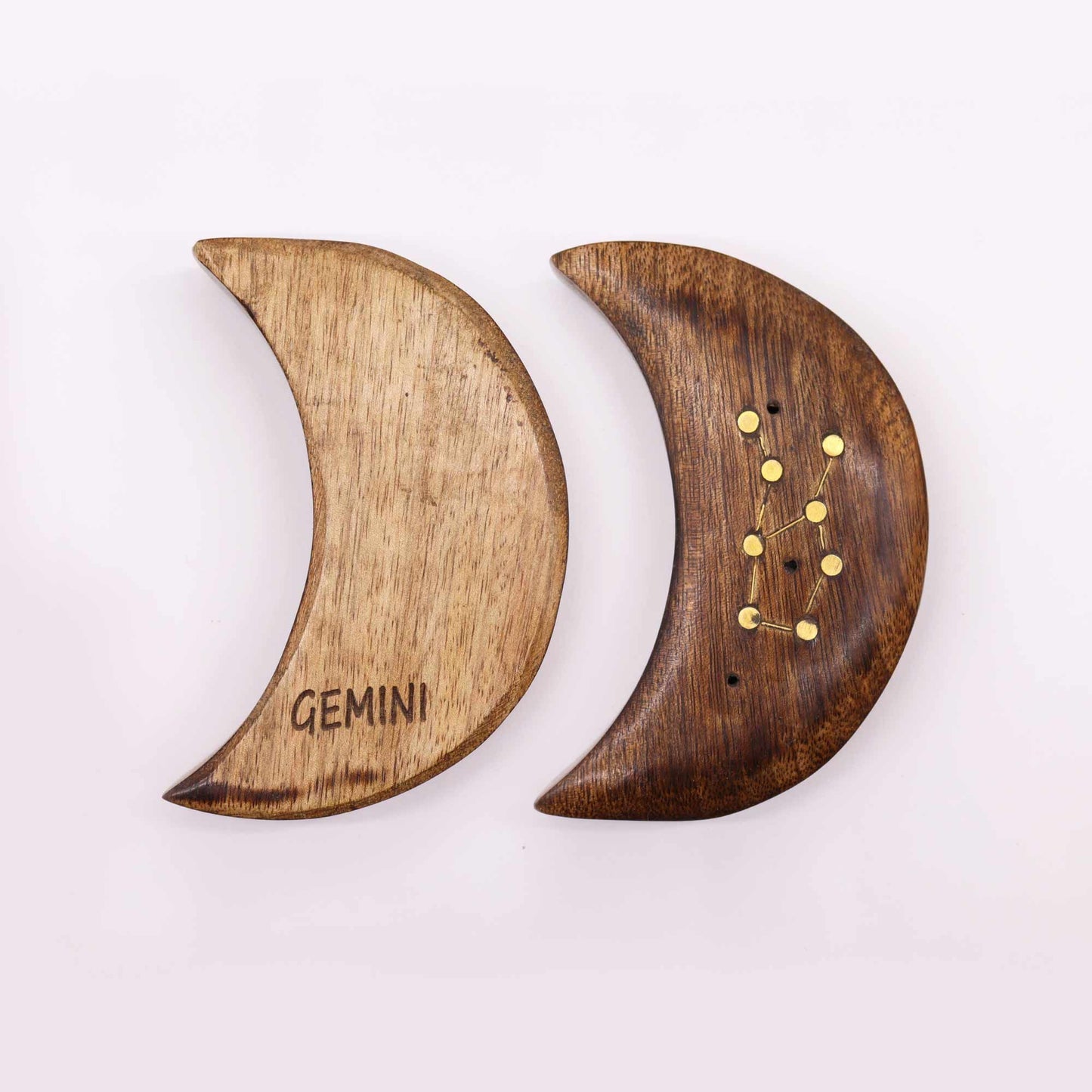 Engraved and Brass Zodiac Sign Incense Burners - Moon